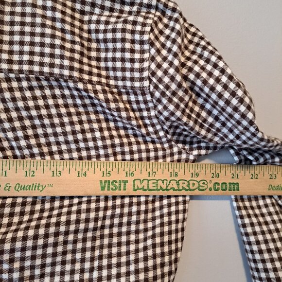 Madewell Flannel Tie-Front Shirt In Gingham Check Brown Size Small Womens Button - Picture 7 of 8